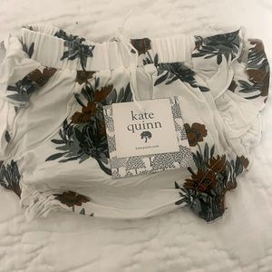 NWT Kate Quinn Ruffled Bloomer in Pecan Calendula Bamboo 0-3 months